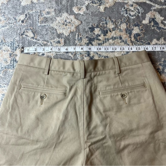 Lands' End Tan Flat Front Shorts Classic Style - Picture 3 of 4